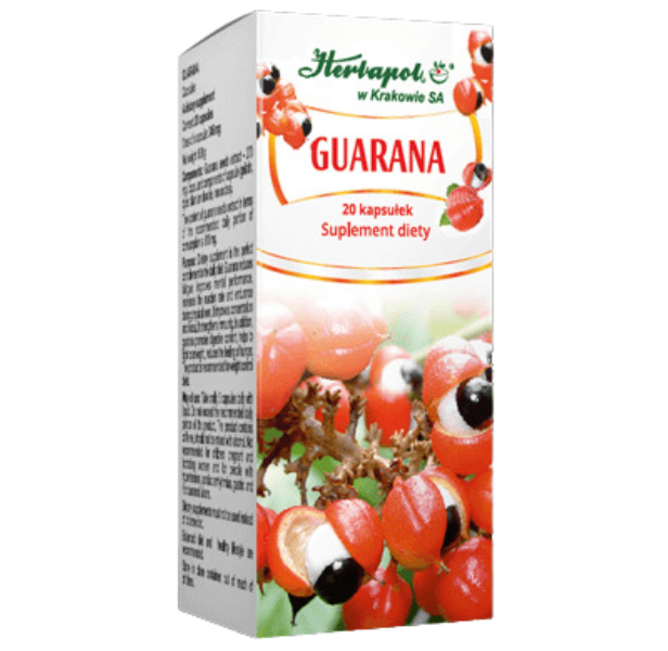 Zdjęcie przedstawia suplement diety Guarana kapsułki.