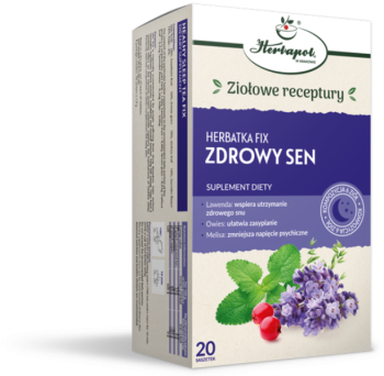 Zdjęcie przedstawia suplement diety Herbatka Fix Zdrowy Sen.