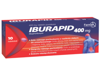 Zdjęcie przedstawia lek bez recepty Iburapid, tabletki, 400 mg - 10 tabl.