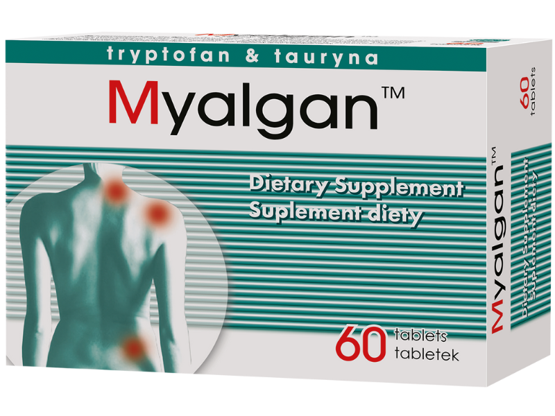 Zdjęcie przedstawia suplement diety Myalgan.