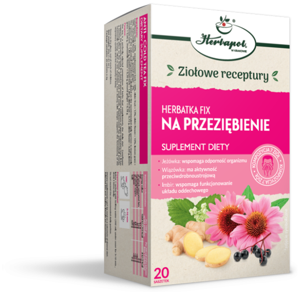 Zdjęcie przedstawia suplement diety Herbatka Fix Na Przeziębienie.