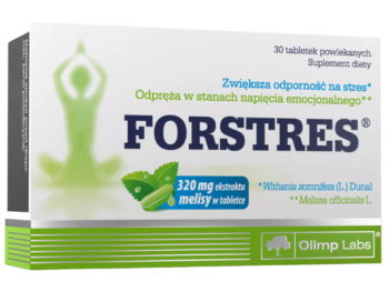 Zdjęcie przedstawia suplement diety Olimp Forstres w tabletkach.