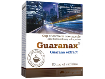 Zdjęcie przedstawia suplement diety Olimp Guaranax w kapsułkach. 80mg.