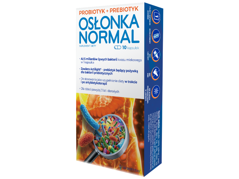 Zdjęcie przedstawia suplement diety Osłonka Normal, kapsułki.