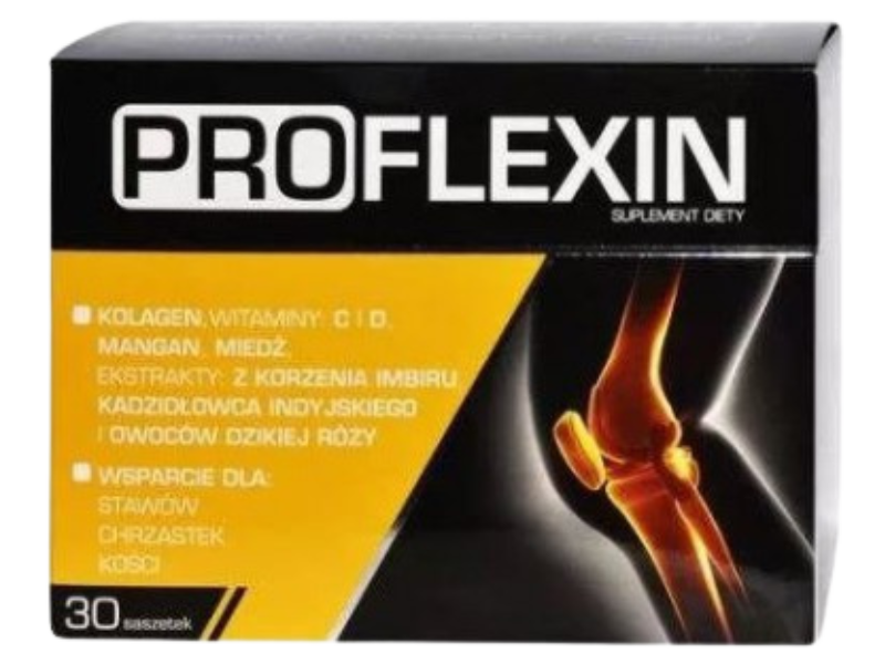 Zdjęcie przedstawia suplement diety Proflexin, proszek.