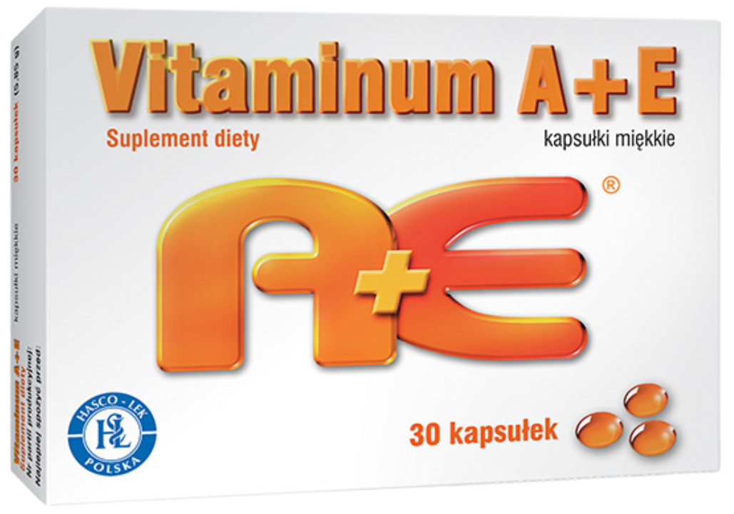 Zdjęcie przedstawia suplement diety Vitaminum A + E Hasco.