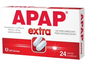 Zdjęcie produktu APAP Extra, tabletki powlekane, 500 mg + 65 mg