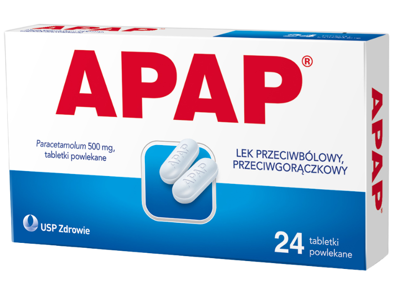 Zdjęcie przedstawia lek bez recepty APAP.