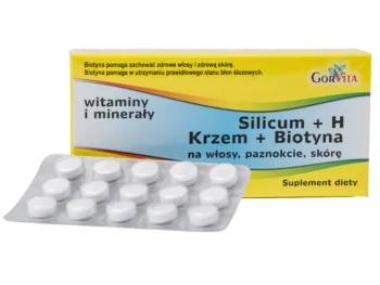 Zdjęcie produktu Silicum + H, krzem + biotyna, tabletki, 15 mg + 75 µg