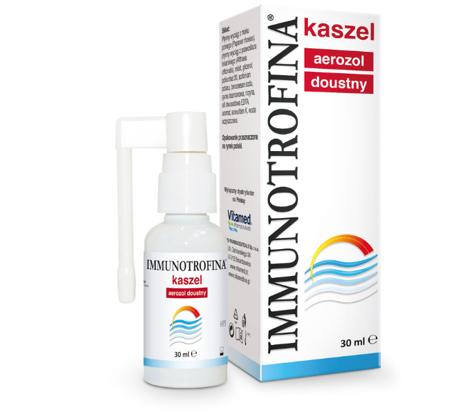 Zdjęcie przedstawia wyrób medyczny Immunotrofina Kaszel.