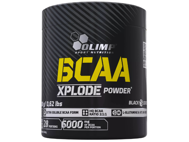 Zdjęcie przedstawia suplement diety Olimp BCAA Xplode Powder w proszku.