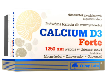 Zdjęcie przedstawia suplement diety Olimp Calcium D3 Forte w tabletkach.