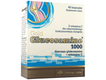 Zdjęcie przedstawia suplement diety Olimp Gold Glucosamine 1000 w kapsułkach.