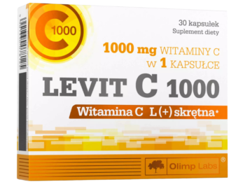 Zdjęcie przedstawia suplement diety Olimp Levit C 1000 w kapsułkach.