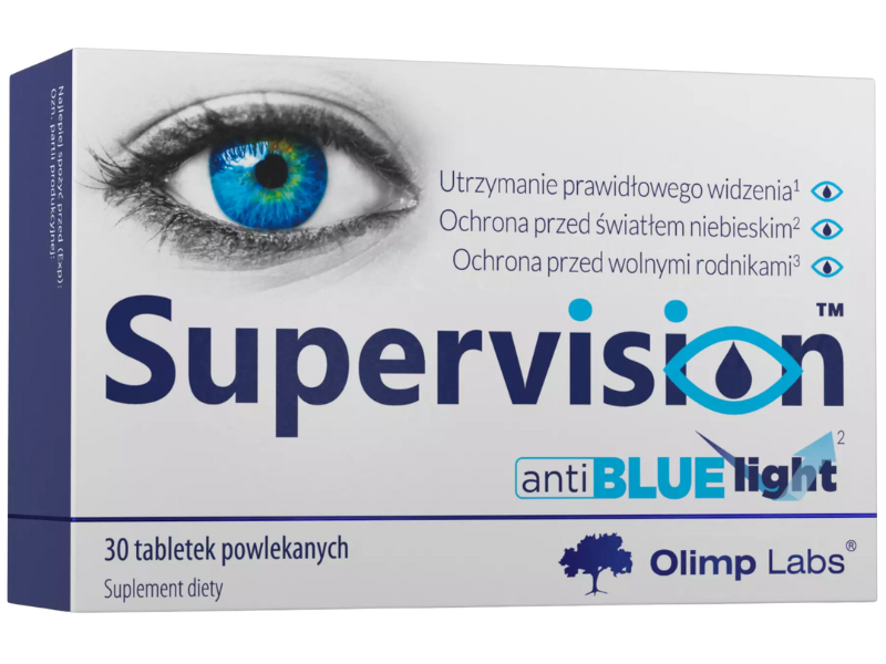 Zdjęcie przedstawia suplement diety Olimp Supervision w tabletkach.