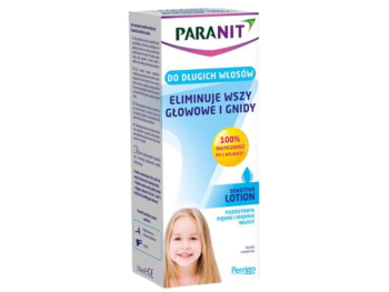 Zdjęcie przedstawia wyrób medyczny Paranit Sensitive Lotion, płyn.