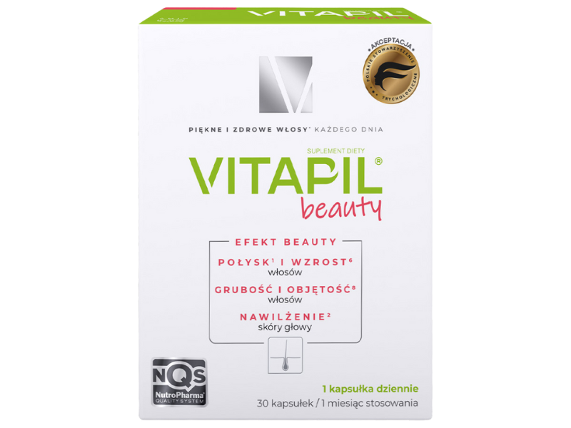Zdjęcie przedstawia suplement diety Vitapil Beauty, kapsułki.