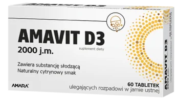 Zdjęcie produktu AMAVIT D3, tabletki ulegające rozpadowi w jamie ustnej, 2000 j.m.