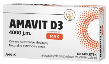 Zdjęcie produktu AMAVIT D3 MAX, tabletki ulegające rozpadowi w jamie ustnej, 4000 j.m.