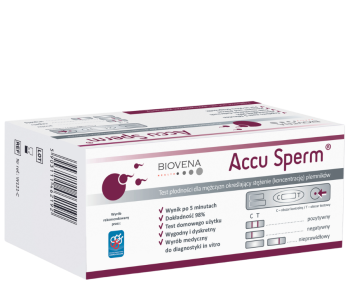 Zdjęcie przedstawia test AccuSperm.