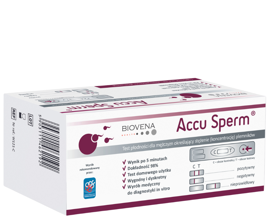 Zdjęcie przedstawia test AccuSperm.