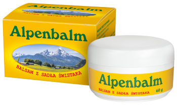 Zdjęcie przedstawia Amara Alpenbalm balsam z sadła świstaka.