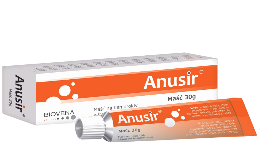 Zdjęcie przedstawia Anusir, maść doodbytnicza.