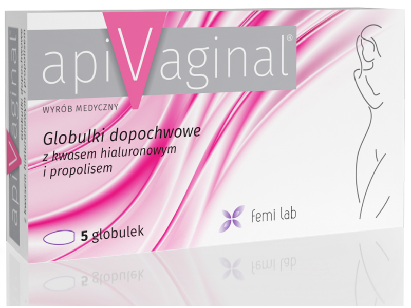 Zdjęcie przedstawia wyrób medyczny Apivaginal globulki.