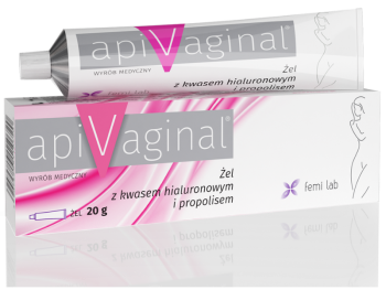 Zdjęcie przedstawia wyrób medyczny Apivaginal żel.