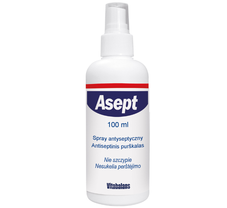 Zdjęcie przedstawia Asept, spray.