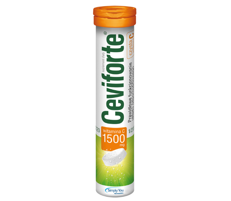 Zdjęcie przedstawia Ceviforte C 1500, tabletki musujące, 1500 mg.