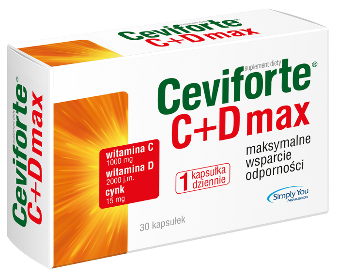 Zdjęcie przedstawia Ceviforte MAX, kapsułki.