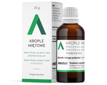 Zdjęcie przedstawia produkt Krople miętowe, krople:Amara.