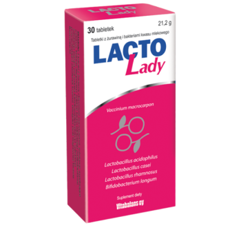 Zdjęcie przedstawia produkt LactoLady, tabletki.