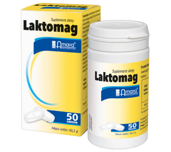 Zdjęcie przedstawia produkt Laktomag Amara, tabletki.