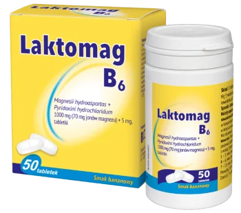Zdjęcie produktu Laktomag B6, tabletki, 1000 mg + 5 mg