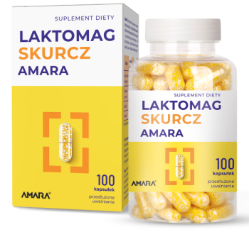 Zdjęcie przedstawia produkt Laktomag Skurcz Amara, kapsułki.