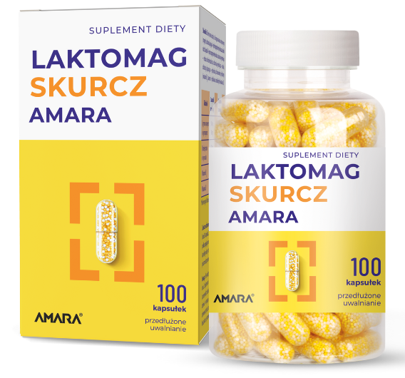 Zdjęcie przedstawia produkt Laktomag Skurcz Amara, kapsułki.