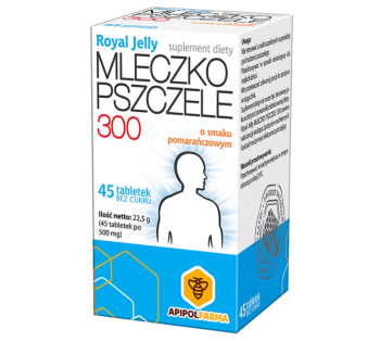 Zdjęcie przedstawia suplement diety Mleczko Pszczele 300 Royal Jelly.