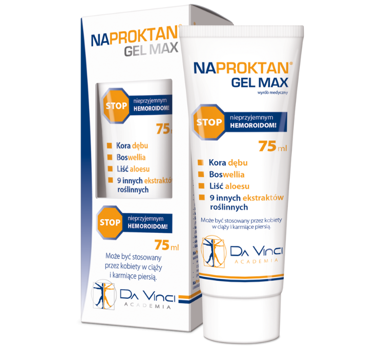 Zdjęcie przedstawia produkt NaProktan Gel Max, żel.