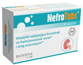Zdjęcie przedstawia produkt NefroTabs, kapsułki.