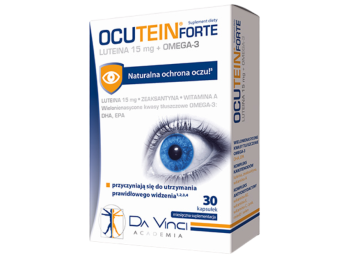 Zdjęcie przedstawia produkt Ocutein Forte, kapsułki.