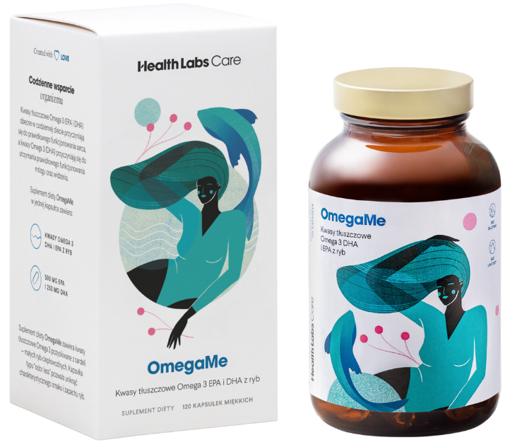 Zdjęcie przedstawia produkt OmegaMe, kapsułki miękkie.