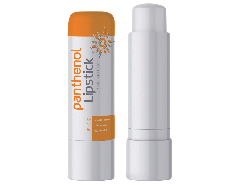 Zdjęcie przedstawia produkt Panthenol Lipstick SPF 15, pomadka.