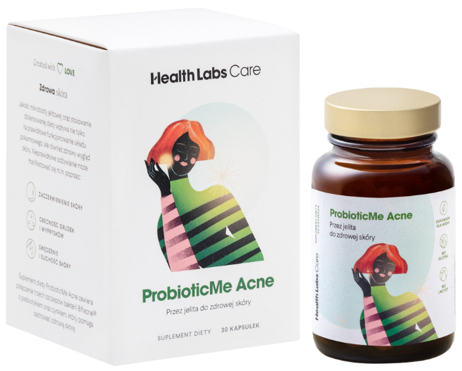 Zdjęcie przedstawia produkt ProbioticMe Acne, kapsułki.