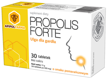 Propolis Forte, smak pomarańczowy, tabletki do ssania