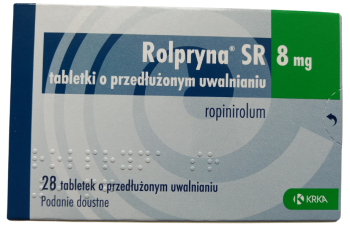 Opakowanie leku Rolpryna SR w tabletkach o przedłużonym uwalnianiu o dawce 8 mg.