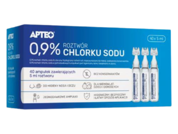 Zdjęcie przedstawia wyrób medyczny Roztwór chlorku sodu APTEO, 0,9%.
