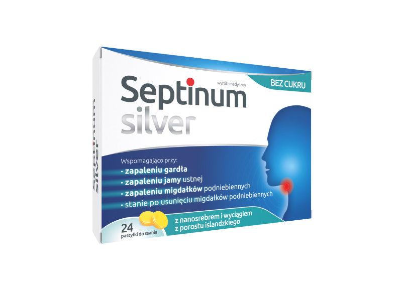 Opakowanie pastylek Septinum Silver.