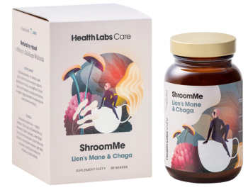 Zdjęcie przedstawia produkt ShroomMe Lion’s Mane & Chaga, proszek do rozpuszczania.
